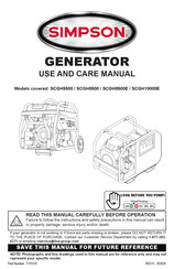 Simpson SCGH10000E Guide D'utilisation Et D'entretien