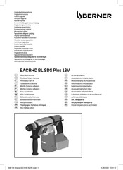 Berner BACRHD BL SDS Plus 18V Notice Originale