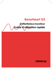 Mindray BeneHeart D3 Guide D'utilisation Rapide