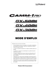 Roland CAMM-1 PRO GX-500 Mode D'emploi