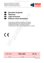 Riello Burners RL 190/M Instructions Pour Installation, Utilisation Et Entretien