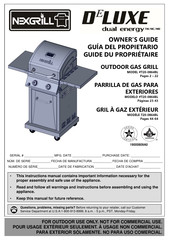 Nexgrill DeLuxe dual energy 720-0864BL Guide Du Propriétaire