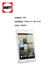 Acer Iconia A1 Manuel D'utilisation