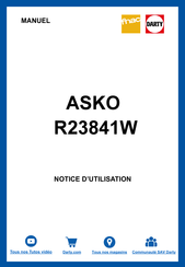 Asko R23844 Notice D'utilisation