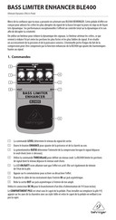 Behringer BASS LIMITER ENHANCER BLE400 Mode D'emploi