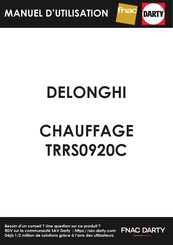 Delonghi TRRS0920C Mode D'emploi