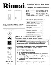 Rinnai REU-VB2735FFUD-US Manuel D'utilisation Et D'installation