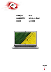 Acer Swift 3 SF314-51 Manuel D'utilisation