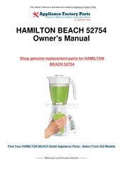 Hamilton Beach Wave Station Mode D'emploi