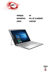 HP Pavilion X2 12-B000NF Manuel De L'utilisateur