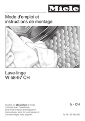 Miele W 58-97 CH Mode D'emploi Et Instructions De Montage