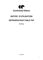 CONTINENTAL EDISON CECDD85E Notice D'utilisation