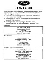 Ford Contour 1996 Mode D'emploi