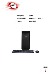 Acer ASPIRE TC-710-013 Manuel D'utilisation