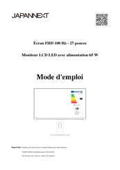 JAPANNEXT JN-IPS27FHDR-C65W-HSP Mode D'emploi