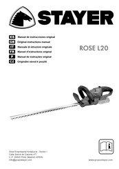 stayer ROSE L20 Manuel D'instructions Original