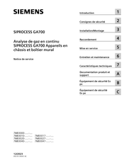 Siemens SIPROCESS GA700 7MB3010 Serie Notice De Service