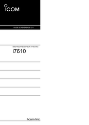 Icom i7610 Guide De Référence