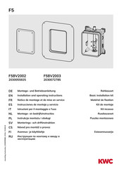 KWC F5BV2003 Notice De Montage Et De Mise En Service