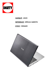 Asus K551LN-DM527H Manuel Électronique