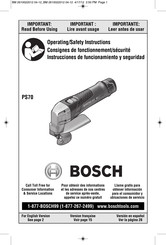 Bosch PS70B Consignes De Fonctionnement/Sécurité