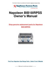 Napoleon BIB18IRPSS Manuel Du Propriétaire