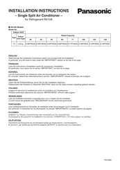 Panasonic S-36PT2E5A Instructions D'installation