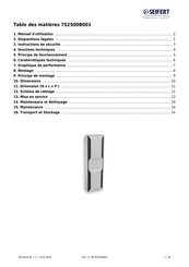 Seifert 752500B001 Manuel D'utilisation