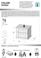 Forte CALAIS RVSK02 Notice De Montage