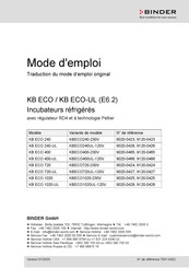 Binder KB ECO 240 Mode D'emploi