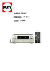 Denon AVR3311 Manuel De L'utilisateur