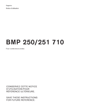 Gaggenau BMP 251 710 Notice D'utilisation