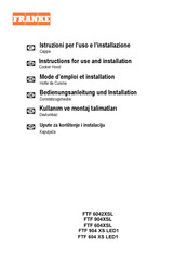 Franke FTF 904 XS LED1 Mode D'emploi Et Installation