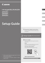 Canon imageRUNNER 2930i Guide Rapide