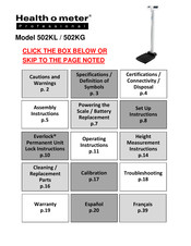 Health O Meter Professional 502KG Mode D'emploi