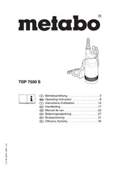 Metabo TDP 7500 S Instructions D'utilisation