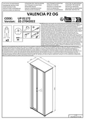 Dedeman VALENCIA P2 OG UP 01172 Instructions D'assemblage