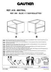 Gautier MISTRAL A16 308 Instructions De Montage