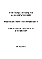 VonReiter EKH3050-2 Instructions D'utilisation Et D'installation