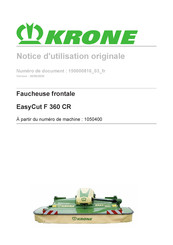 Krone EasyCut F 360 CR Notice D'utilisation Originale