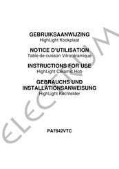 Electrum PA7842VTC Notice D'utilisation