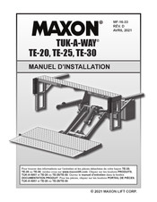 Maxon TUK-A-WAY TE-20 Manuel D'installation