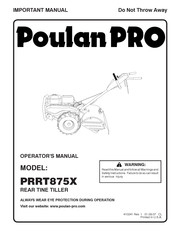 Poulan Pro PRRT875X Manuel De L'opérateur