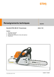 Stihl 1143 Serie Renseignements Importants