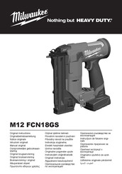 Milwaukee M12 FCN18GS Notice Originale