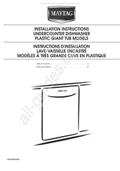 Maytag MDB6709AWW Instructions D'installation