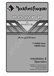 Rockford Fosgate POWER T1000-4ad Installation Et Fonctionnement