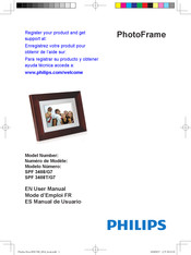 Philips PhotoFrame SPF 3408T/G7 Mode D'emploi