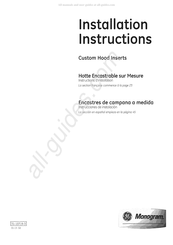 GE Monogram ZVC42 Instructions D'installation