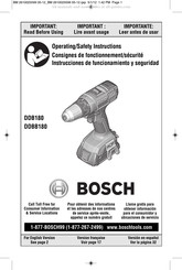 Bosch DDBB180 Consignes De Fonctionnement/Sécurité